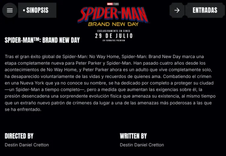 Spider Man Brand New Day Landing Page